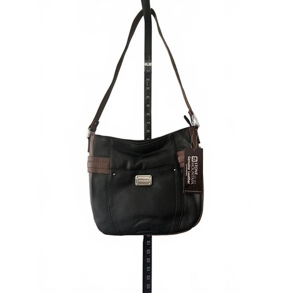 Stylish Black and Brown Leather Handbag - Picture 5 of 9